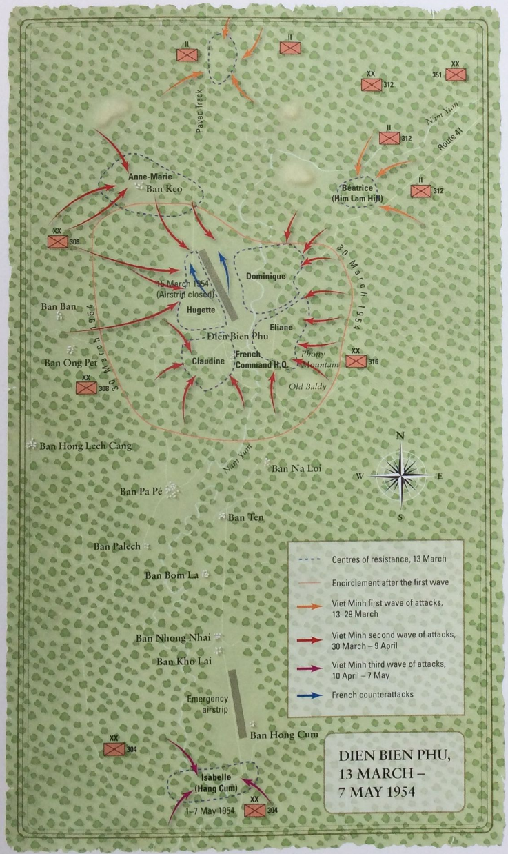 Bản đồ chiến dịch Điện Biên Phủ trong sách.