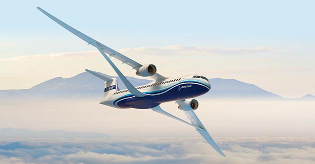 Boeing đang theo đuổi thiết kế cánh BTWC tối ưu về mặt khí động học và tiêu hao nhiên liệu. Ảnh: Boeing. 