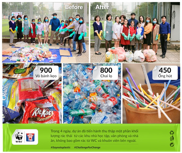 Học sinh trường Việt Úc tham gia kiểm toán rác thải nhựa | Ảnh: VAS