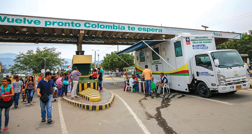 Trạm tiêm phòng sởi ở biên giới Colombia