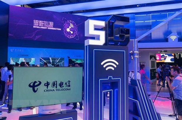 Công nghệ 5G của China Telecom từng được giới thiệu tại triển lãm thế giới di động ở Thượng Hải, Trung Quốc. (Nguồn: AFP/TTXVN)
