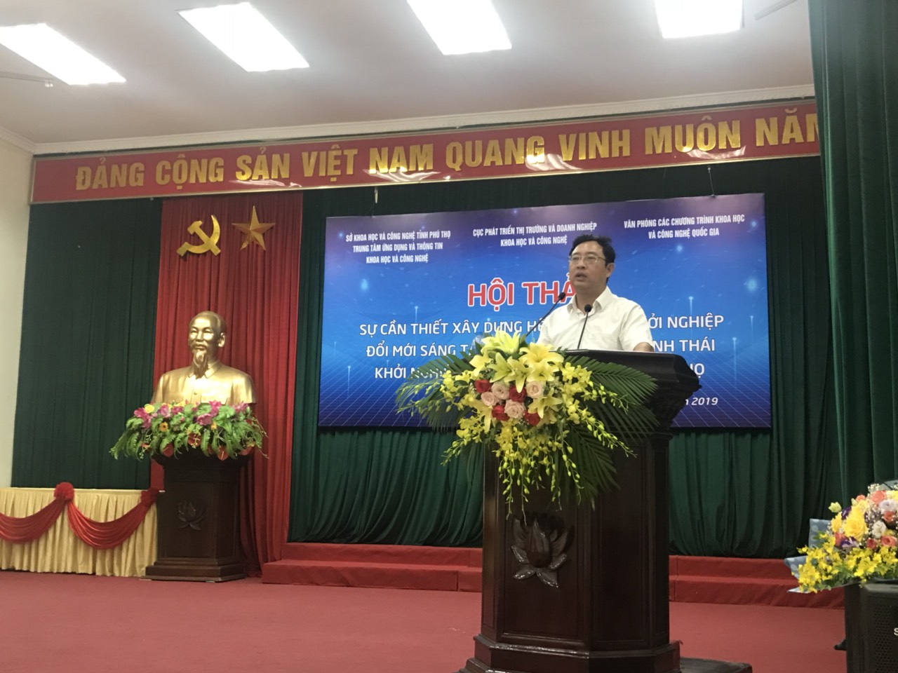 Ông Phạm Hồng Quất tại buổi  hội thảo về hệ sinh thái khởi nghiệp đổi mới sáng tạo ở Phú Thọ | Ảnh: BTC