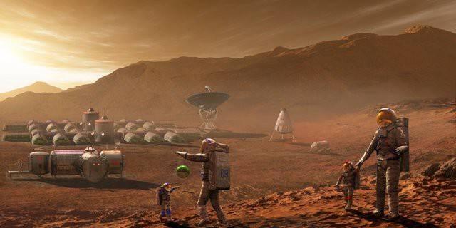 Hình ảnh giả tưởng về một thuộc địa của con người trên sao Hỏa - Ảnh: Internet