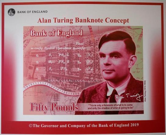 Phát họa giấy bạc 50 bảng Anh có ảnh Alan Turing sẽ được lưu hành chính thức cuối năm 2021.