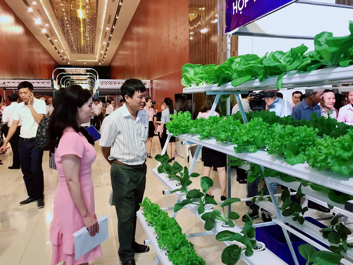 Các đại biểu tham quan 30 gian hàng trưng bày trình diễn các sản phẩm nông, lâm, thủy sản của các doanh nghiệp và các tỉnh Phú Yên, tỉnh Bình Định, Đắk Lắk… | Ảnh: Đăng Minh