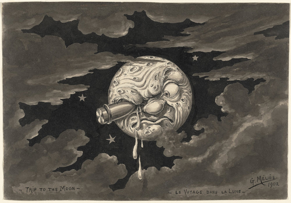 Minh họa bộ phim ‘A trip to the Moon’ (Chuyến du hành lên Mặt trăng) năm 1902 của Georges Méliès.