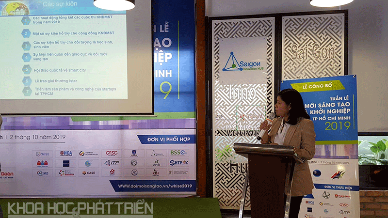 Bà Phan Quý Trúc, Phòng Quản lý Công nghệ Sở KH&CN TPHCM giới thiệu các sự kiện tại WSIH 2019