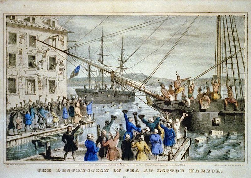 Sự kiện Boston Tea Party là một trong những ngòi nổ dẫn tới Cách mạng Mỹ. Ảnh: Wikimedia.
