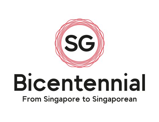 Logo của sự kiện kỷ niệm 200 năm Singapore. 7 vòng tròn biểu trưng cho “700 năm lịch sử” và khẩu hiệu “Từ Singapore đến người Singapore” nhấn mạnh ý tưởng quan trọng: Raffles không phải là nhân vật chính. Nguồn: Bicentennial.sg