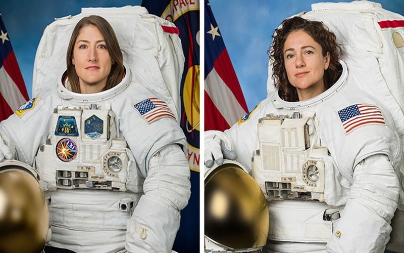 Hai nữ phi hành gia Christina Koch (trái) và Jessica Meir (phải). Ảnh: NASA.