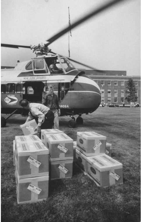 Năm 1957, một đại dịch cúm đã xảy ra ở Hoa Kỳ, nhưng Maurice Hilleman đã sẵn sàng chuẩn bị với một loại vaccine mà ông sản xuất hàng loạt chỉ trong vài tháng. Các hộp đựng vaccine do Hilleman nghiên cứu phát triển được chuyển đi bằng trực thăng nhanh chóng khắp nước Hoa Kỳ để phòng cúm năm 1957.