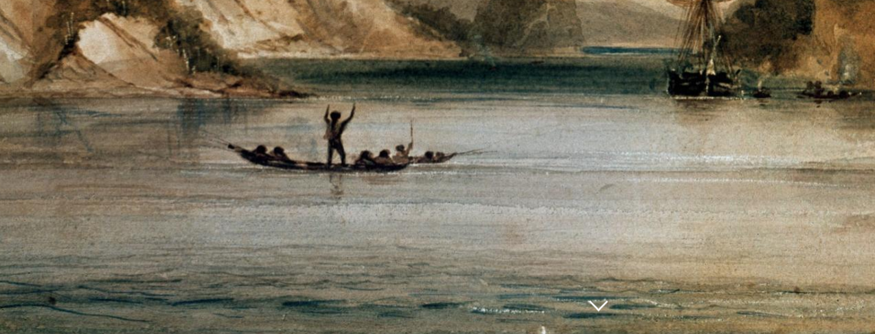 Thuyền Beagle ở ngoài khơi Tierra Del Fuego vào năm 1834, trong một bức tranh của Conrad Martens.