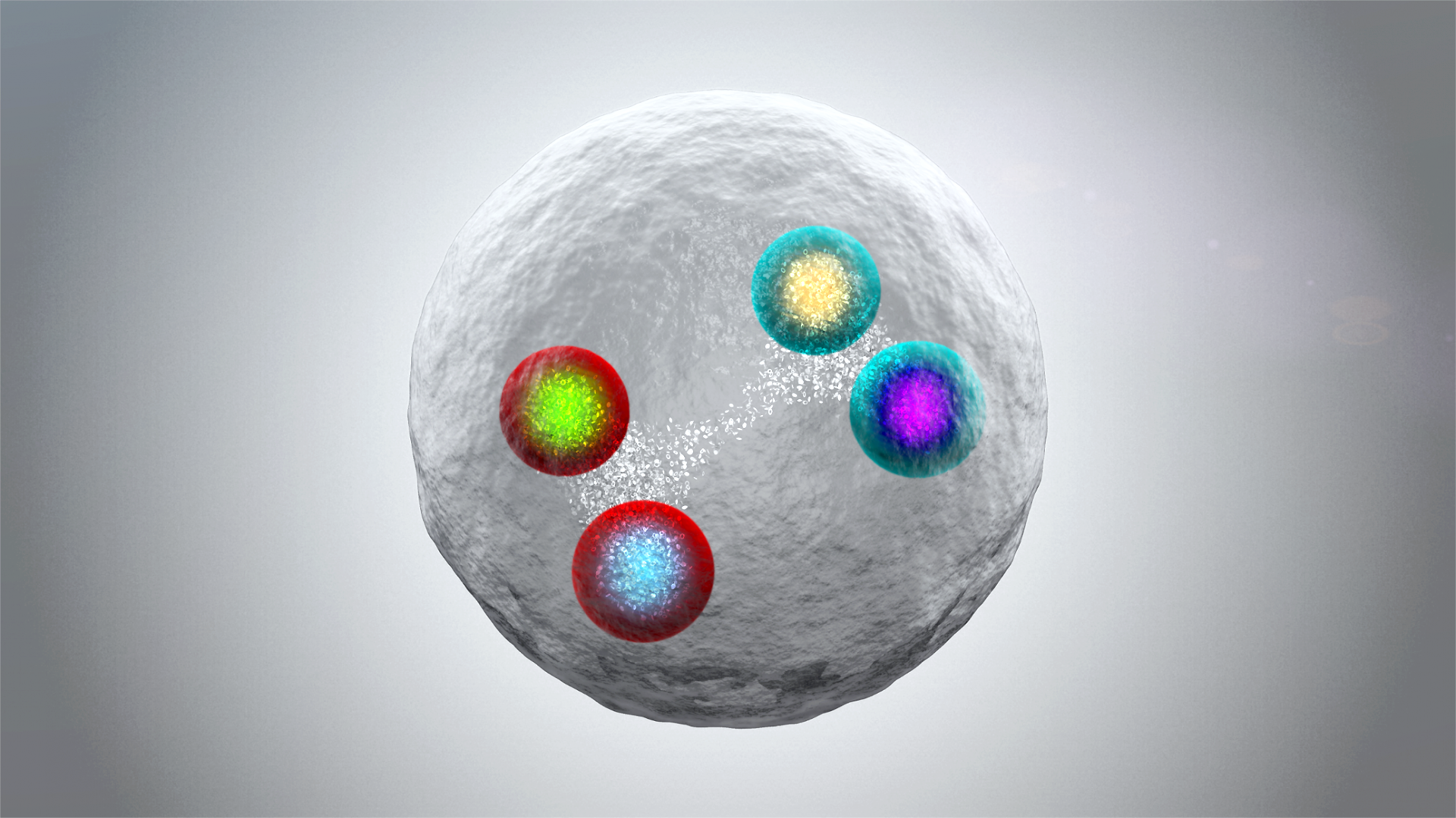 Loại hạt mới cấu tạo từ 4 hạt quark. Ảnh: Đại học Manchester.