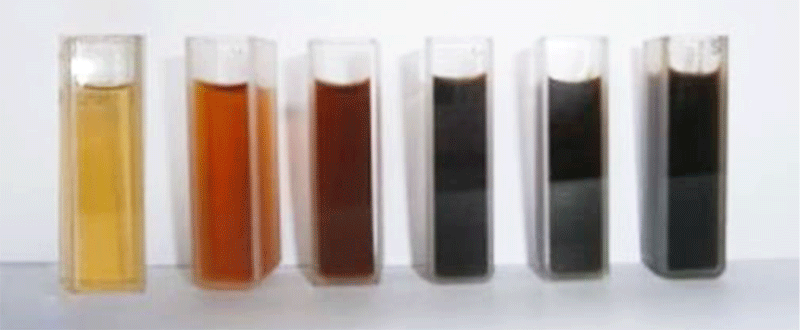 Dung dịch nano bạc ở các nồng độ khác nhau do Công ty Bình Lan chế tạo 