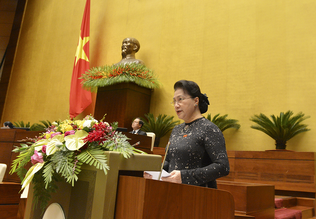 Chủ tịch Quốc hội Nguyễn Thị Kim Ngân phát biểu khai mạc Kỳ họp.