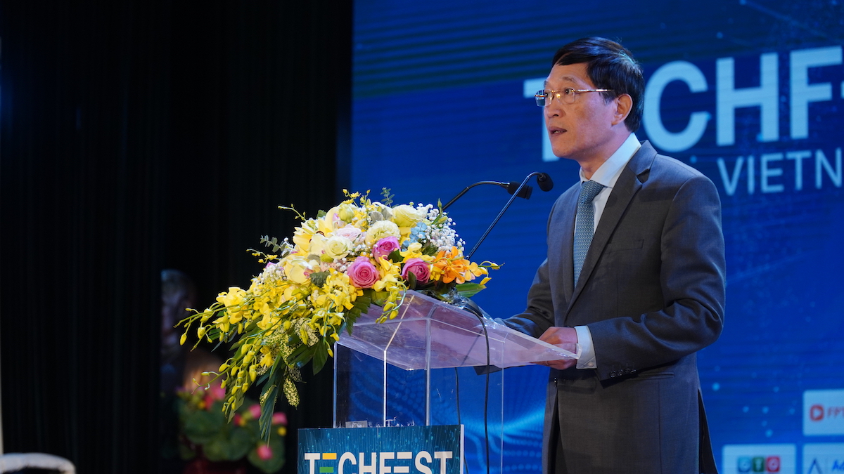 Thứ trưởng Bộ KH&CN Trần Văn Tùng phát biểu bế mạc Techfest năm 2020 | Ảnh: Hoàng Giang/VGP