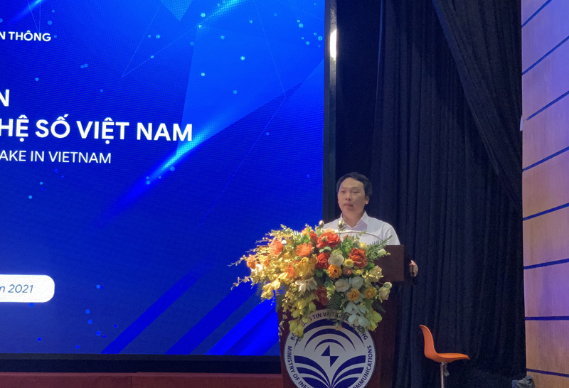Thứ trưởng Bộ Thông tin và Truyền thông Nguyễn Huy Dũng phát biểu tại sự kiện. Nguồn: 