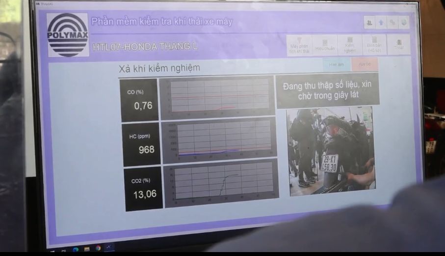 Xe máy sẽ được kiểm tra các thông số khí thải CO, HC và NOx để so sánh với tiêu chuẩn Việt Nam | Ảnh: BTC