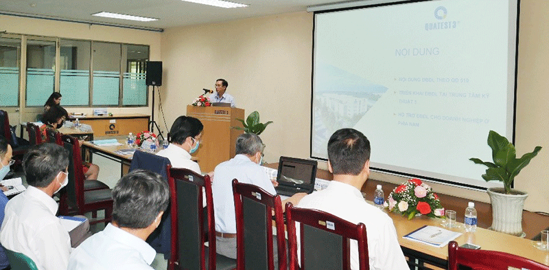 Ông Trương Thanh Sơn, Phó Giám đốc QUATEST 3 chia sẻ về quá trình triển khai hoạt động đo lường đến các doanh nghiệp khu vực phía Nam