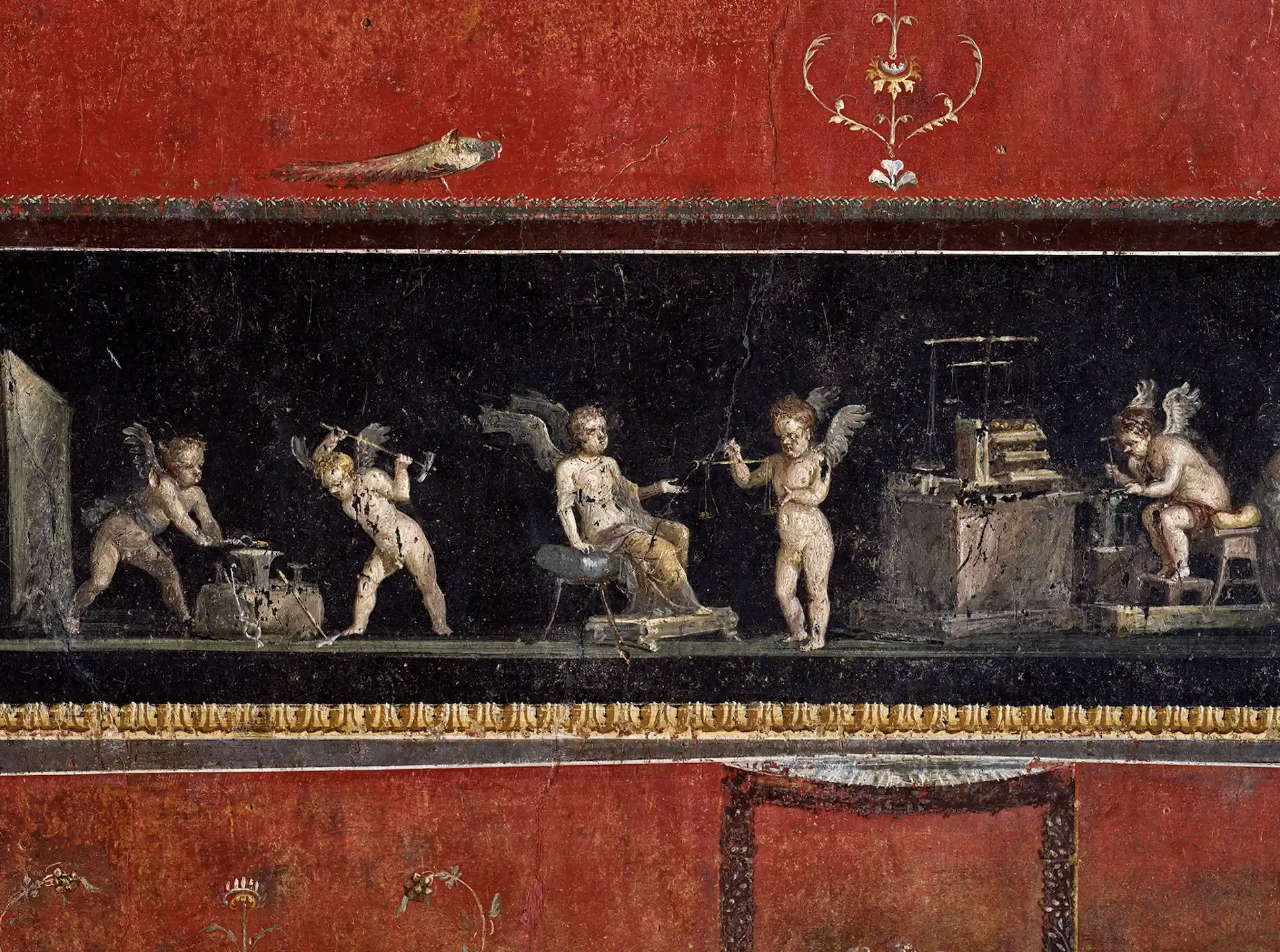 Giám đốc của Pompeii, Gabriel Zuchtriegel cho biết: “Chúng tôi đang xem ở đây giai đoạn cuối của bức tranh tường Pompeii với những chi tiết đáng kinh ngạc, vì vậy bạn có thể đứng trước những hình ảnh này hàng giờ mà vẫn khám phá ra những chi tiết mới”. Ảnh: Luigi Spina