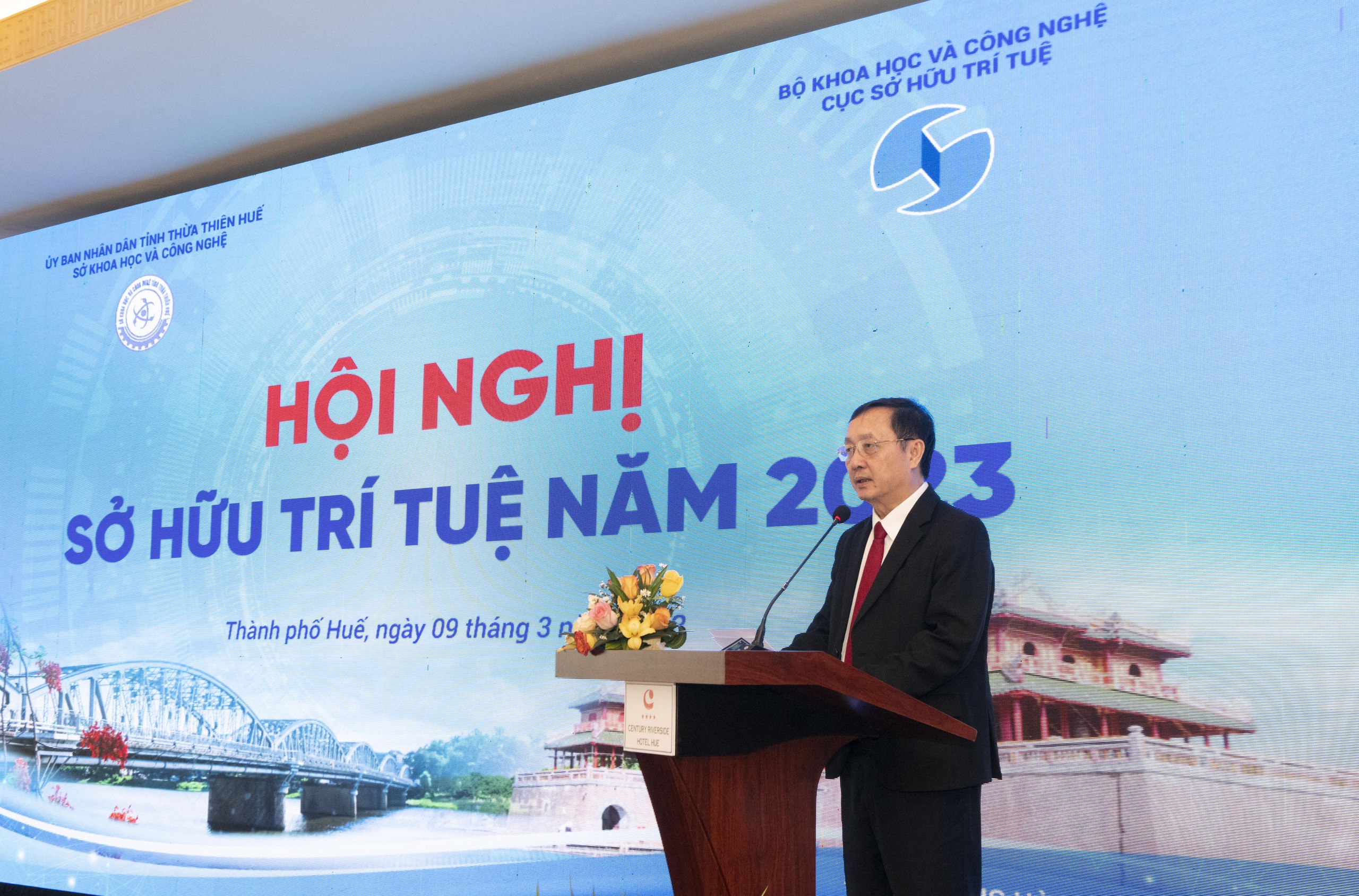 Bộ trưởng Huỳnh Thành Đạt phát biểu trong hội nghị. Nguồn: MOST
