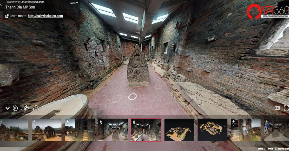 Di sản Văn hóa thế giới Mỹ Sơn được xây dựng website thực tế ảo VR360 chi tiết cho toàn bộ di sản, tích hợp tính năng thuyết minh ảo, thuyết minh giới thiệu tổng quan, đưa mô hình 3D bảo tàng số lên vị trí Map 3D Bizverse World.