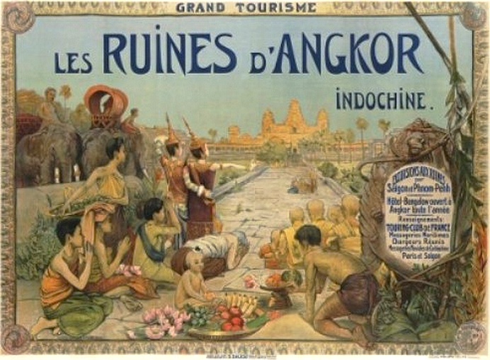 Một bưu thiếp in hình Angkor Wat lưu hành ở Liên bang Đông Dương năm 1911. Ảnh: Wikimedia
