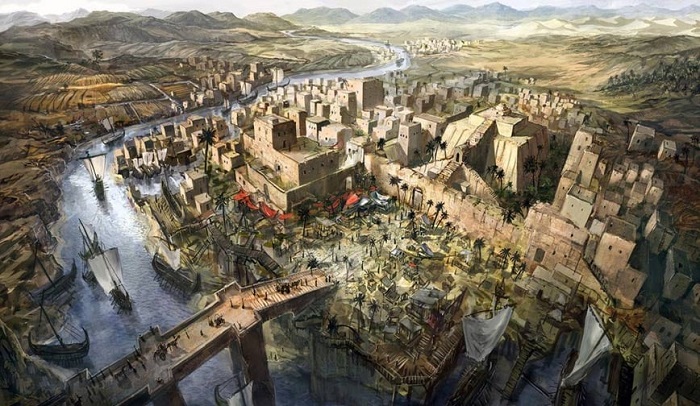 Minh họa đại đô thị đầu tiên Uruk ở khu vực Lưỡng Hà. Nguồn: ancient-origins.net