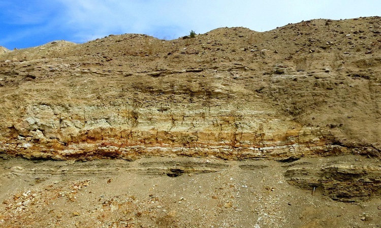 Các lớp đá phiến sét chứa lithium ở hõm chảo McDermitt. Ảnh: Chris Henry