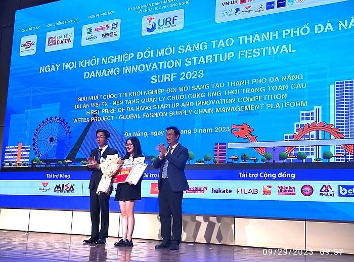Wetex đạt giải nhất cuộc thi khởi nghiệp đổi mới sáng tạo Đà Nẵng 2023. Ảnh: T.Dũng
