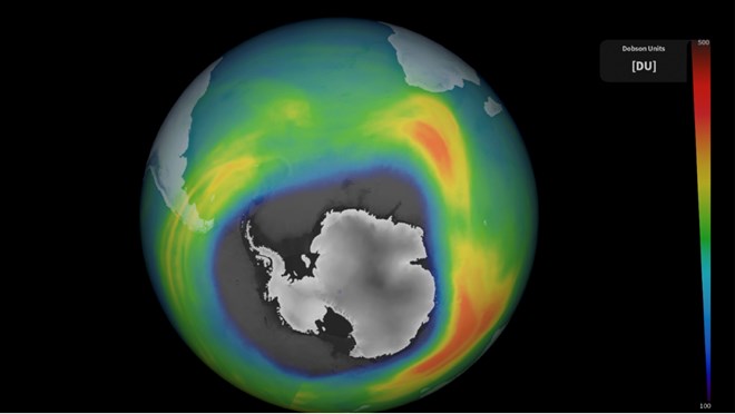 Lỗ thủng tầng ozone tại Nam Cực đã lớn đến mức kỷ lục, bằng với diện tích của Bắc Mỹ. Ảnh: ESA