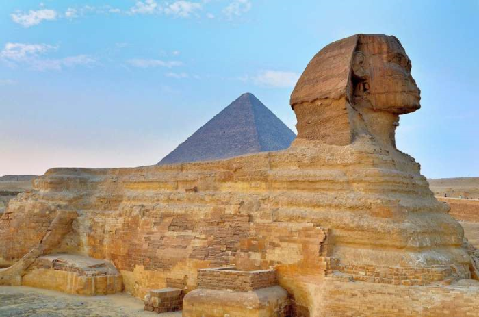 Tượng Nhân sư khổng lồ ở Giza, Ai Cập. Ảnh: public domain
