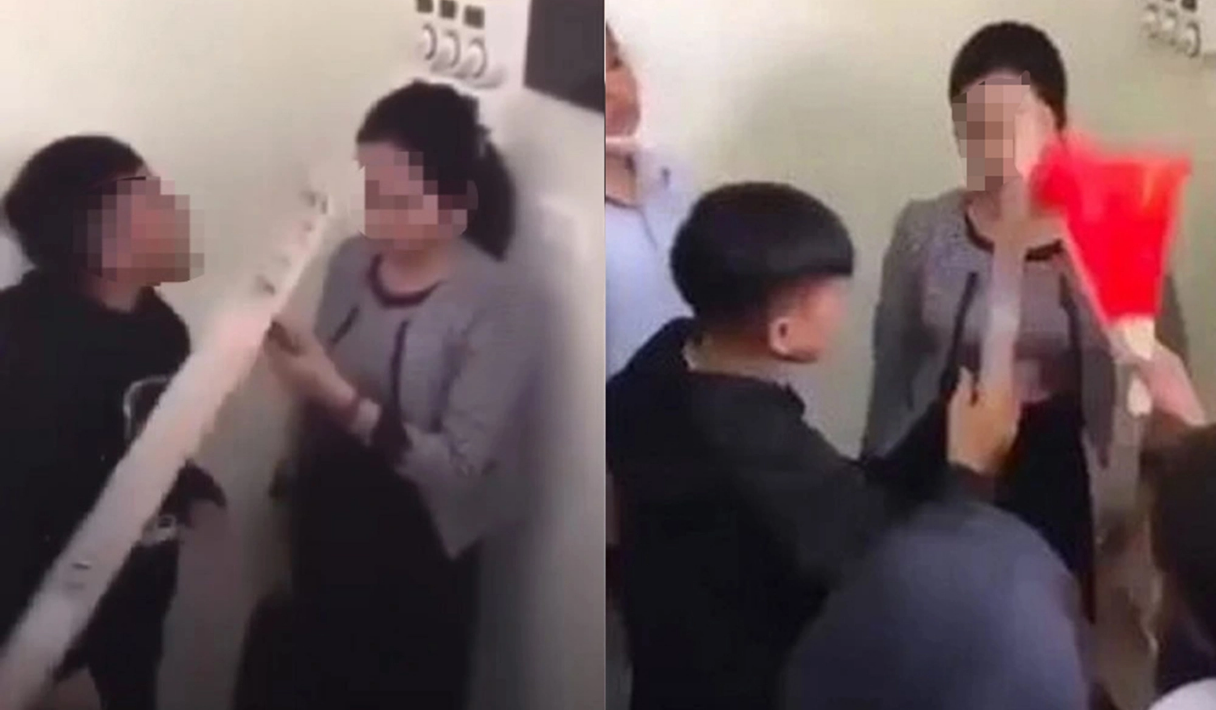 Hình ảnh cô giáo bị nhóm học sinh xúc phạm xảy ra tại Trường THCS Văn Phú, Sơn Dương, Tuyên Quang. Nguồn: Ảnh cắt từ clip.