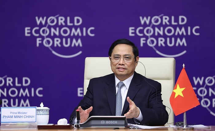 Thủ tướng Phạm Minh Chính tại diễn đàn WEF 2024. Ảnh: TN