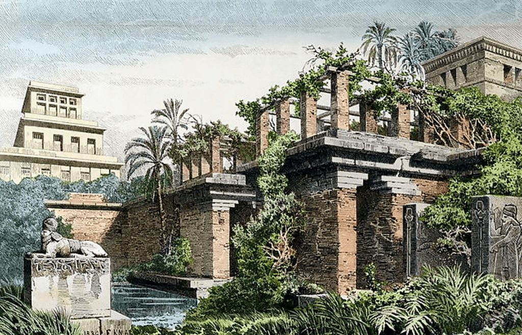 Bức tranh minh họa vườn treo Babylon của Ferdinand Knab vào năm 1886. Người Babylon cổ đại được cho là những người đầu tiên đặt ra cam kết năm mới từ 4000 năm trước.Nguồn: vaildaily.com