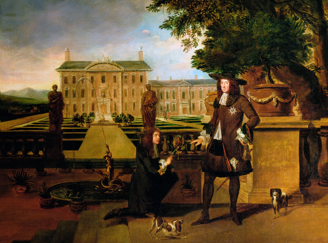 Bức tranh người làm vườn hoàng gia dâng tặng quả dứa cho vua Charles II của Anh. Nguồn: CNN