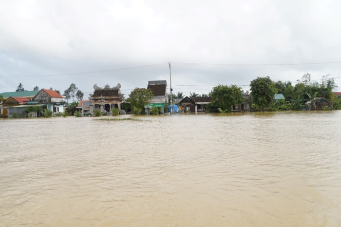 Cảnh ngập lụt tại huyện Phú Vang. Nguồn: phuvang.thuathienhue.gov.vn
