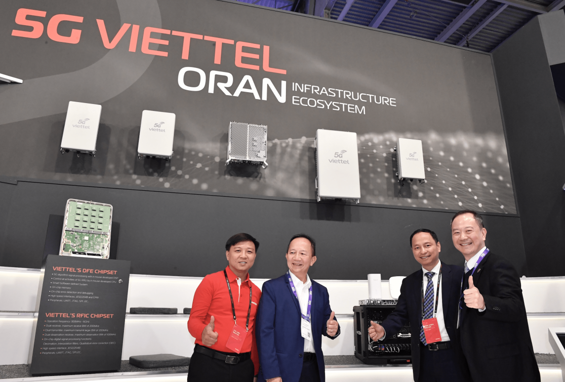 Tập đoàn Viettel công bố chipset 5G tại Hội nghị di động MWC 2024. Ảnh: Viettel.