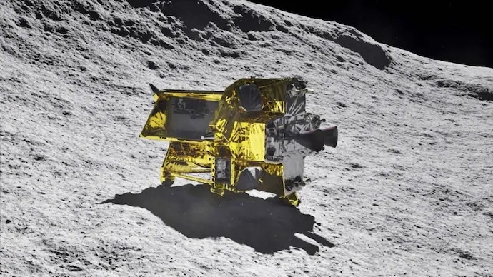 Tàu đổ bộ của Nhật Bản trên mặt trăng. Ảnh: JAXA