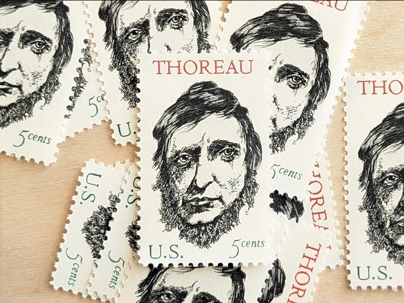 Chân dung Henry David Thoreau trên con tem năm 1967 của Mỹ. Nguồn: Shutter