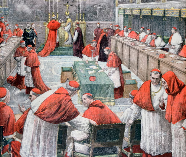 Cuộc mật nghị bầu chọn tân giáo hoàng sau khi Giáo hoàng Leo XIII qua đời vào năm 1903. Nguồn: The Guardian