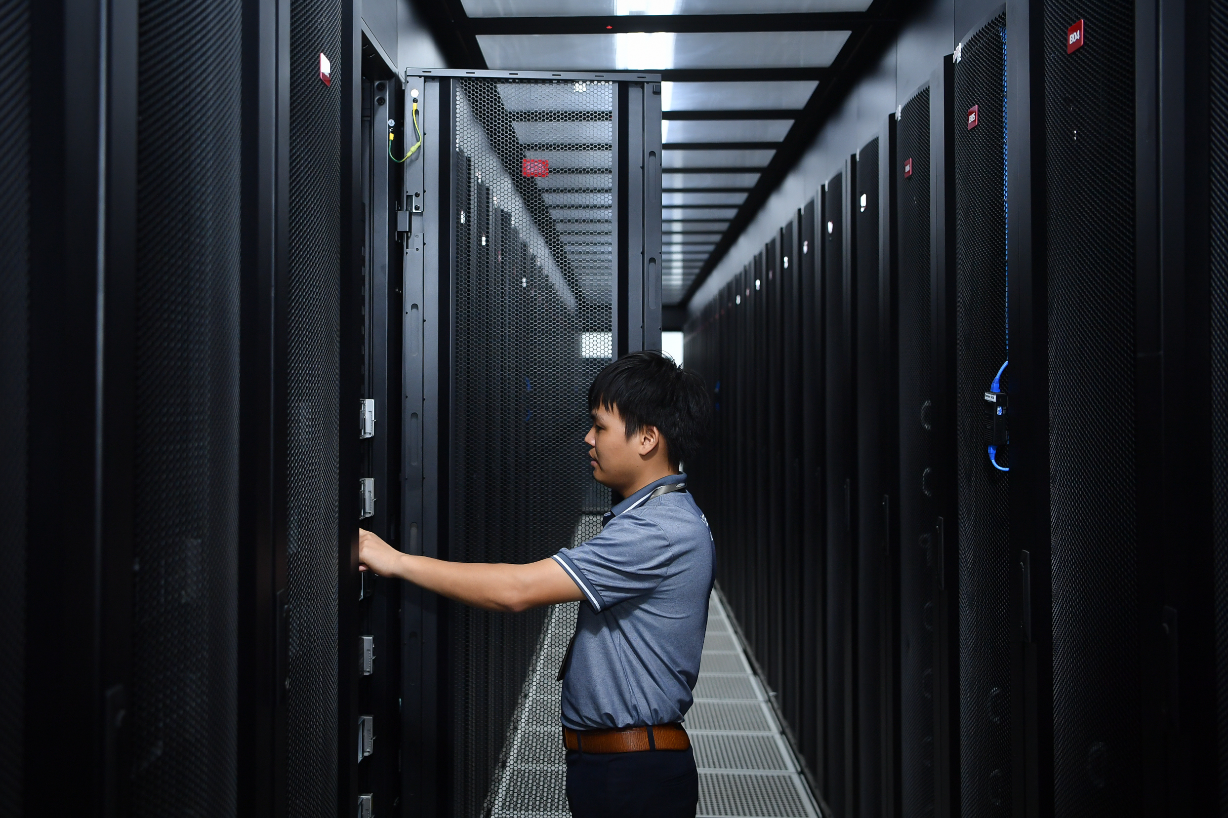 Bên trong trung tâm dữ liệu của Viettel tại Hòa Lạc. Ảnh: Viettel IDC