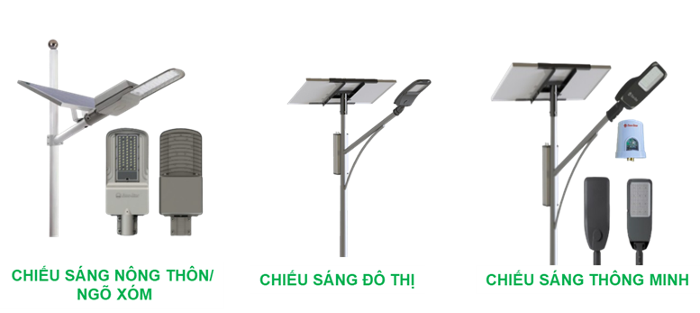 Dàn các sản phẩm chiếu sáng đường sử dụng NLMT  tại Rạng Đông
