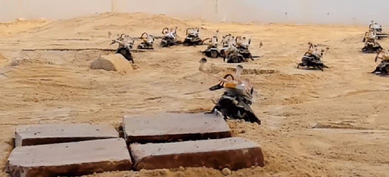 Hình ảnh minh họa thí nghiêm điều khiển đàn côn trùng trên địa hình hiểm trở. Ảnh: Nhóm nghiên cứu