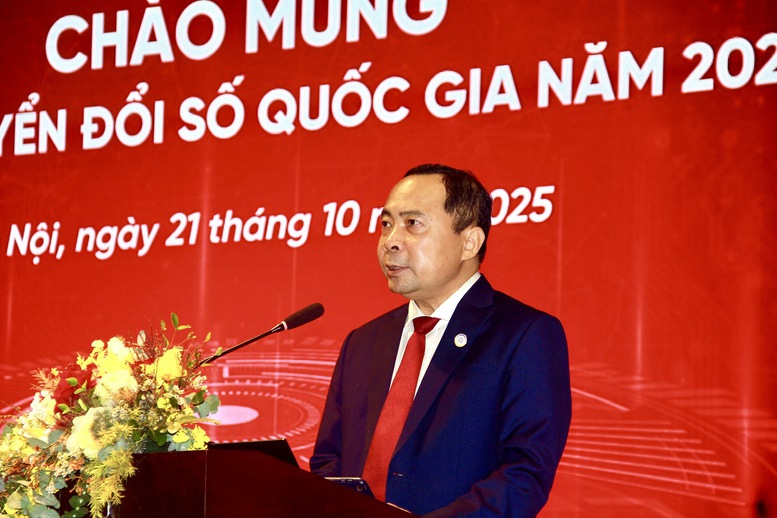  Thứ trưởng Thường trực Bộ KH&CN Vũ Hải Quân phát biểu tại Chương trình Chào mừng Ngày Chuyển đổi số Quốc gia năm 2025 - Ảnh: VGP 