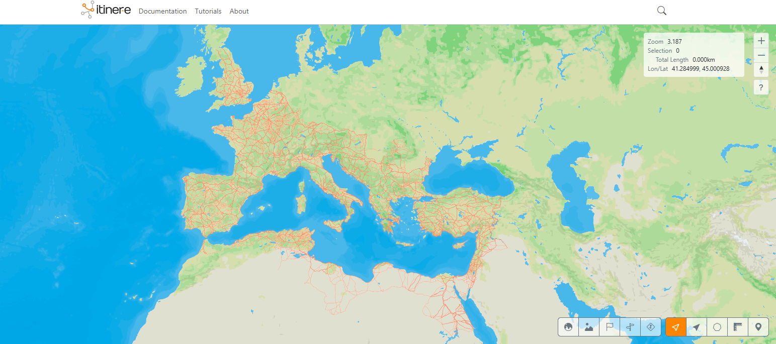 Ảnh chụp màn hình trang web bản đồ itiner-e.org.