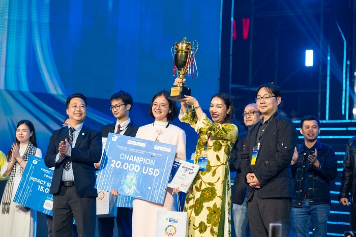 Các đội thi vào chung kết Cuộc thi Tìm kiếm tài năng khởi nghiệp sáng tạo quốc gia Techfest Việt Nam 2025. Ảnh: BTC