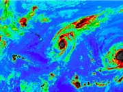 Ảnh hiếm 3 cơn bão cấp 4 cùng xuất hiện ở Thái Bình Dương