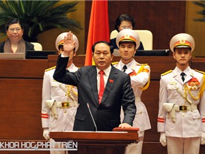 Tân Chủ tịch nước Trần Đại Quang thề tuyệt đối trung thành với Tổ quốc
