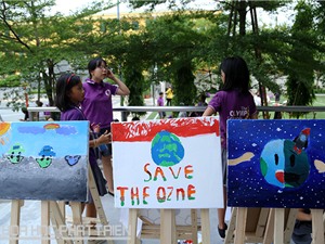 Hơn 700 học sinh Olympia tham gia vẽ tranh chống biến đổi khí hậu